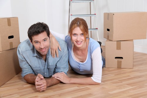 Moving crew handling stairs and flat access in Millhill