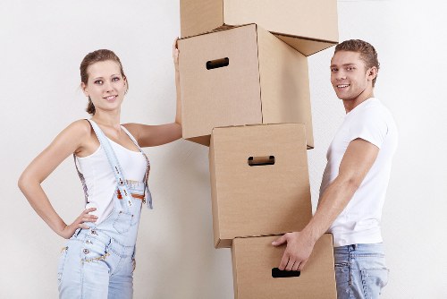 Careful handling of household items during a van service