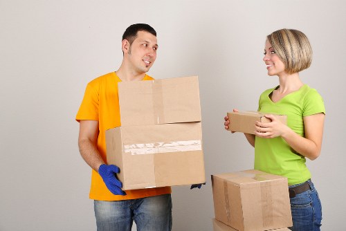 Local moving van navigating Millhill residential streets