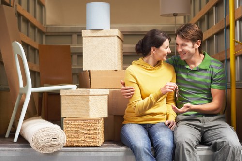 Professional movers completing a smooth home or office relocation with careful handling