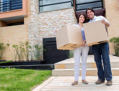 Office relocation planning with labelled boxes and IT equipment for Millhill customers